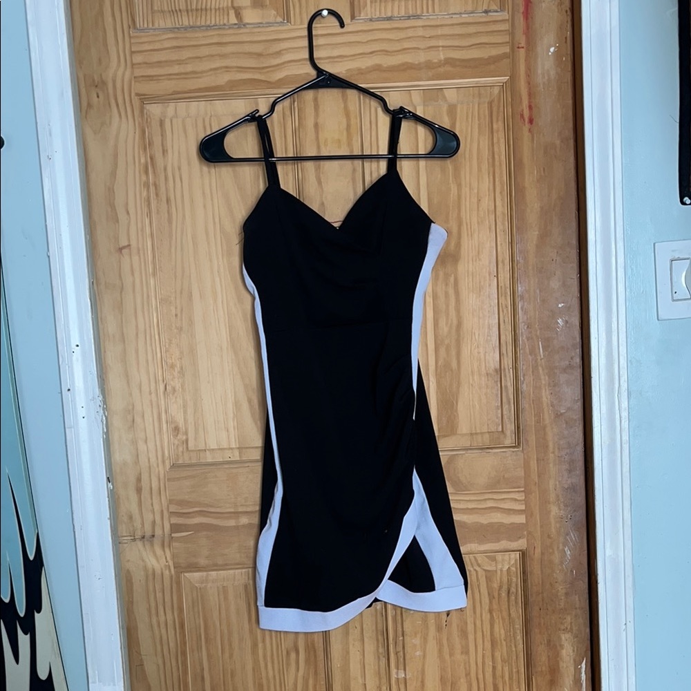 Almost Famous Black and White Sequin Mini Dress
